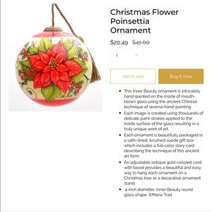 “Inner Beauty” Christmas Poinsettia Ornament